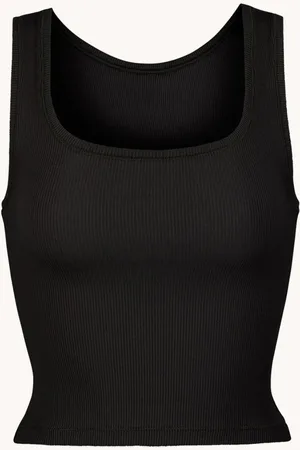 SKIMS Cotton Rib cropped tanktop met ribstructuur