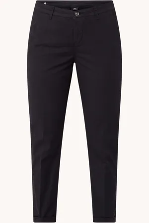 Mac Mid waist slim fit cropped chino met steekzakken en stretch