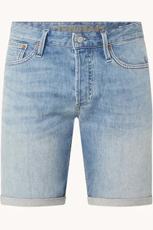Denham Razor slim fit korte broek van denim met steekzakken