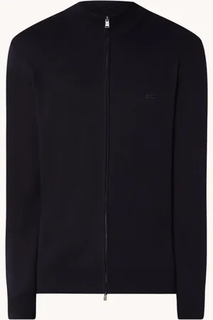 HUGO BOSS Palano fijngebreid vest met logoborduring