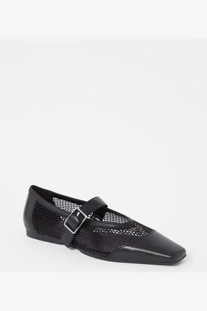 Vagabond Wioletta ballerina van mesh met leren details