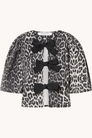 Co`Couture Leo top met panterprint en ballonmouw