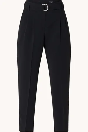 HUGO BOSS Tapiah high waist tapered fit cropped pantalon met ceintuur