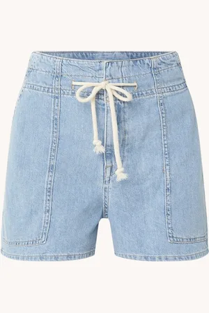 Bash Mabo high waist regular fit korte broek van denim met trekkoord