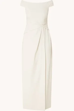 Ralph Lauren Off shoulder maxi jurk met plooidetail