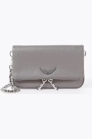 Zadig & Voltaire Rock Nano Grained clutch van leer