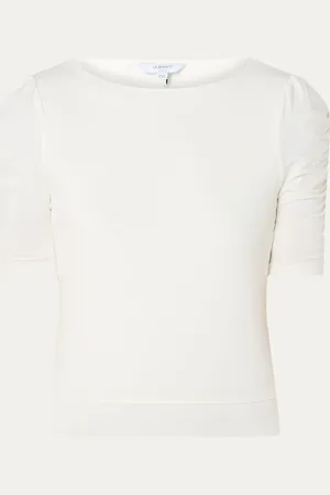 L.K. Bennett L-K-Bennett Diana T-shirt met boothals en plooidetail