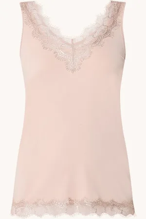 Rosemunde Tanktop met V-hals en kant