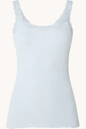 Rosemunde Babette tanktop in zijdeblend met kant
