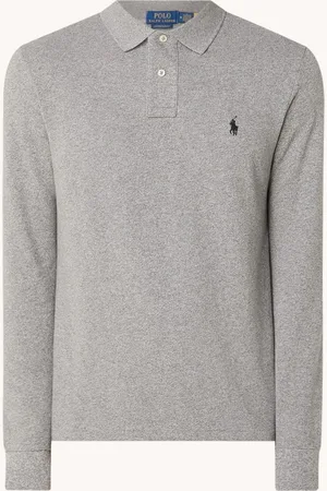 Ralph Lauren Custom slim fit polo van piqué katoen met lange mouw