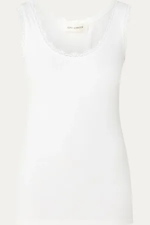 Sofie Schnoor Tanktop met kant en ribstructuur