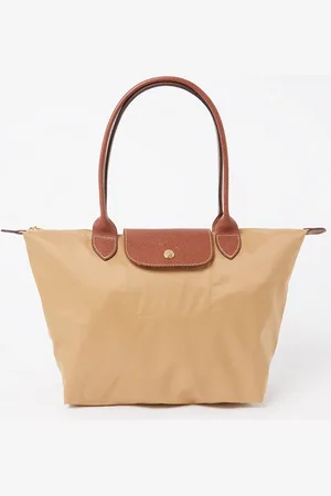 Longchamp Le Pliage schoudertas M met leren details