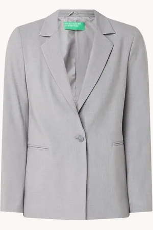 Benetton Blazer met paspelzakken en schoudervulling