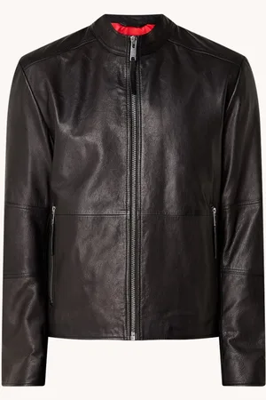HUGO BOSS Lokis bikerjack van geitenleer met ritszakken