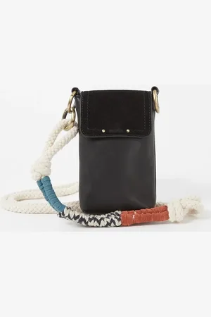 Sessun Evalio crossbody telefoonhoes van leer met suède details