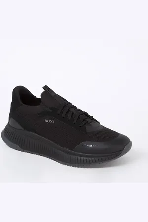 HUGO BOSS Sneaker met gebreid bovenwerk en suède details
