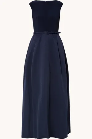 Ralph Lauren Mouwloze maxi jurk met ceintuur en steekzakken