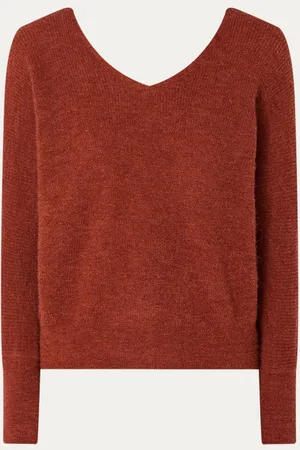 Bash Elsa grofgebreid vest in alpaca wolblend met V-hals