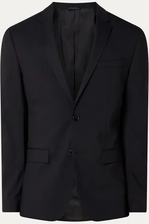 Calvin Klein Slim fit colbert van wol met borstzak