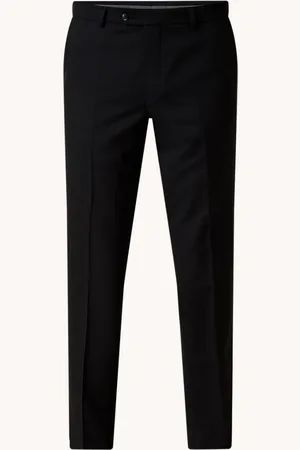Oscar Jacobson Denz slim fit pantalon van wol met steekzakken