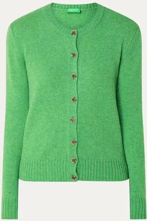 Benetton Fijngebreid vest van wol met ronde hals
