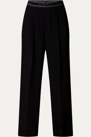 Acne Studios High waist loose fit pantalon in wolblend met steekzakken