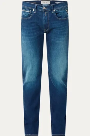 Replay Hyperflex straight leg jeans met donkere wassing