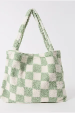 Studio Noos Mom Bag shopper van teddy met ruitdessin