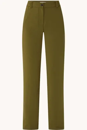 Modstrom Gale high waist straight fit pantalon met steekzakken en persplooi
