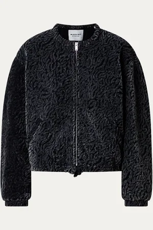 Isabel Marant Abelina gewatteerd bomberjack van fluweel met flockprint