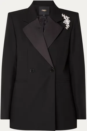 Maje Double-breasted blazer in wolblend