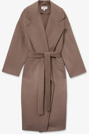 Reiss Bridget mantel in wolblend met strikceintuur