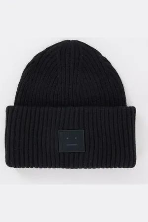 Acne Studios Face ribgebreide muts van wol