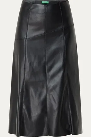 Benetton Midi rok van imitatieleer