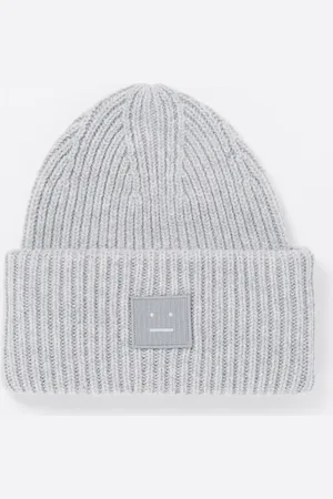 Acne Studios Face ribgebreide muts van wol