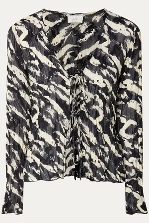Neo Noir Indy semi-transparante blouse met zebraprint
