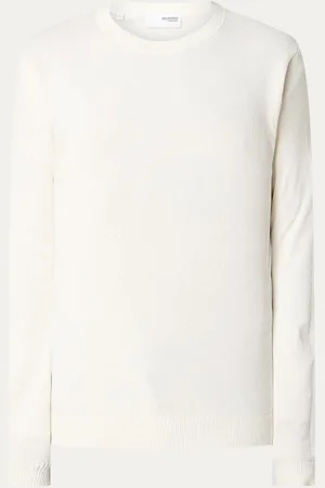 SELECTED Mora fijngebreide pullover van biologisch katoen