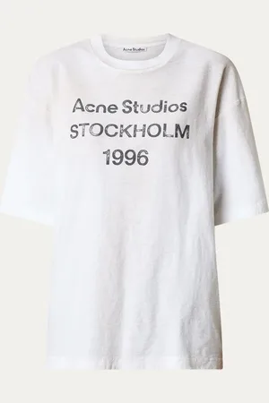 Acne Studios T-shirt met logoprint en verwassen afwerking