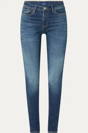 Denham Azumi mid waist skinny jeans met donkere wassing