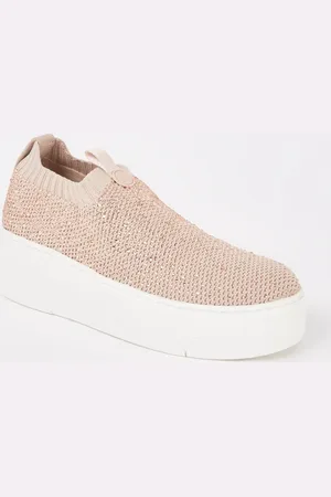 Dune Sneaker met strass en gebreid bovenwerk
