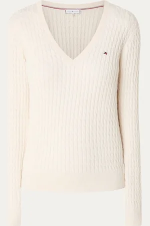 Tommy Hilfiger Kabelgebreide pullover met logoborduring