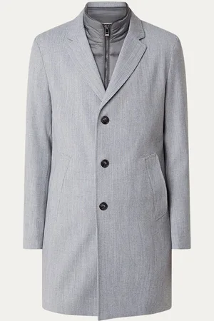 HUGO BOSS H-Hyde mantel in scheerwolblend met uitneembare voering