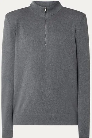 HUGO BOSS Ebrando fijngebreide sweater met halve rits