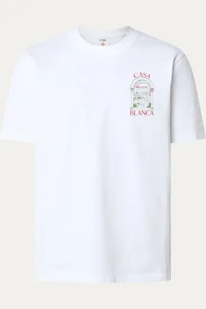Casablanca Le Passage T-shirt van biologisch katoen met front- en backprint