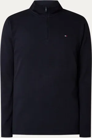 Tommy Hilfiger Fijngebreide trui met halve rits en logo