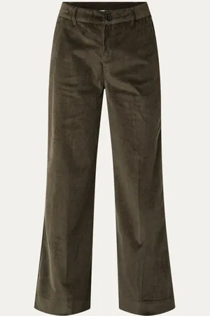 Bash Nali high waist wide fit broek van corduroy met steekzakken