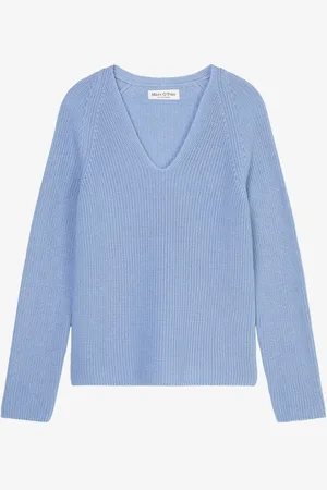 Marc O’ Polo Ribgebreide pullover met V-hals