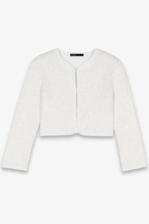 Maje Fijngebreide bolero met strass
