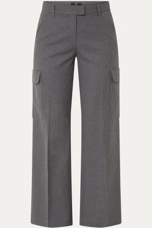 Brax Maine high waist wide fit pantalon met klepzakken