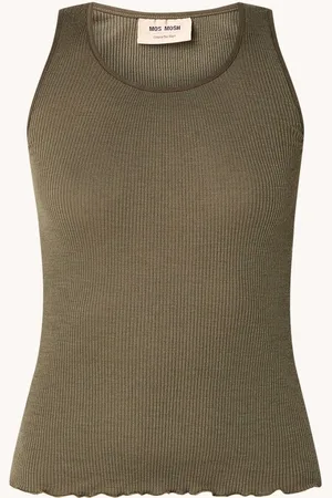 Mos Mosh MMElaine ribgebreide tanktop met ruches
